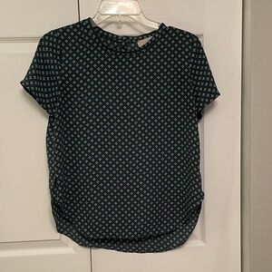 Loft Lightweight Pattern Shortsleeved Business Casual Popover Top